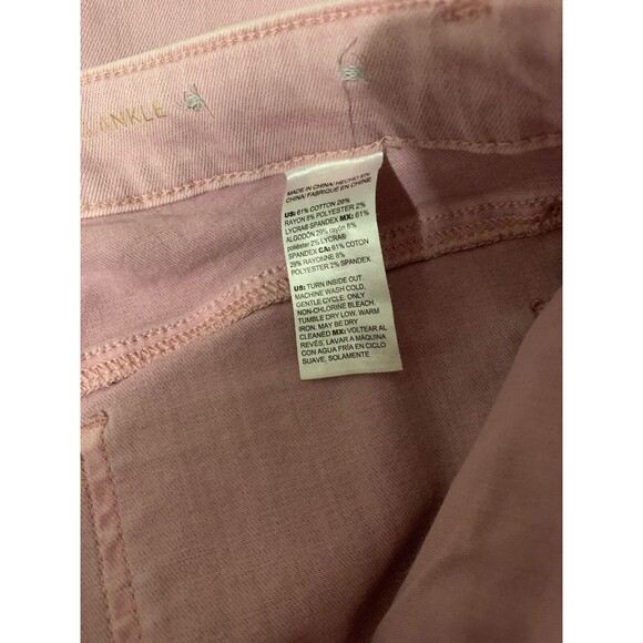 Chicos Size 0.5 Womens 6 R So Slimming Girlfriend Ankle Pants Stretch Faded Pink - Picture 3 of 5